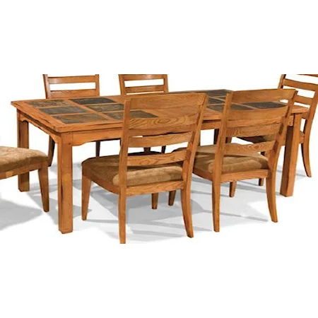 Casual Rectangular Dining Table with 12 Inch Leaf